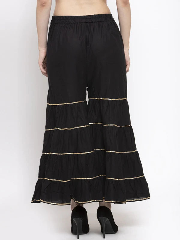 Black & Gold-Toned Gota Patti Palazzo for Women